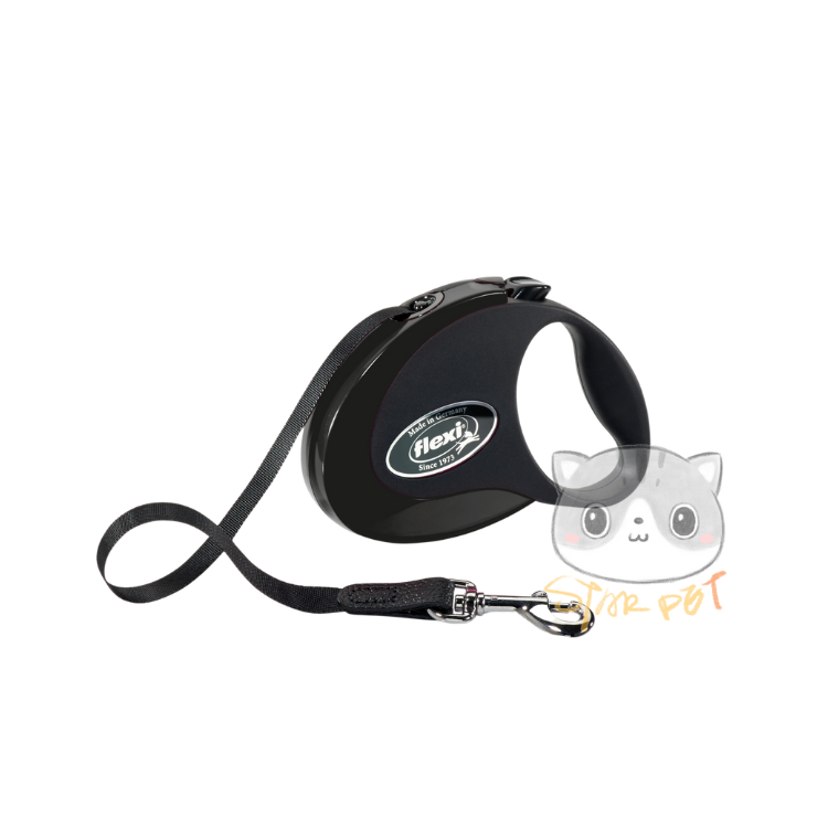 Flexi telescopic tow belt M: 5 m BLACK