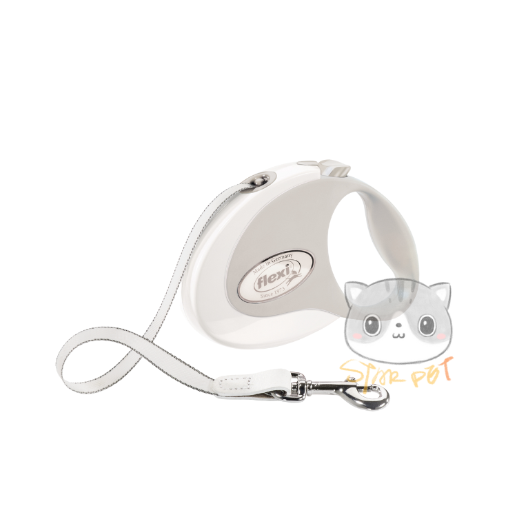 Flexi telescopic tow belt S: 3 m WHITE (Suitable for 12kg or below)