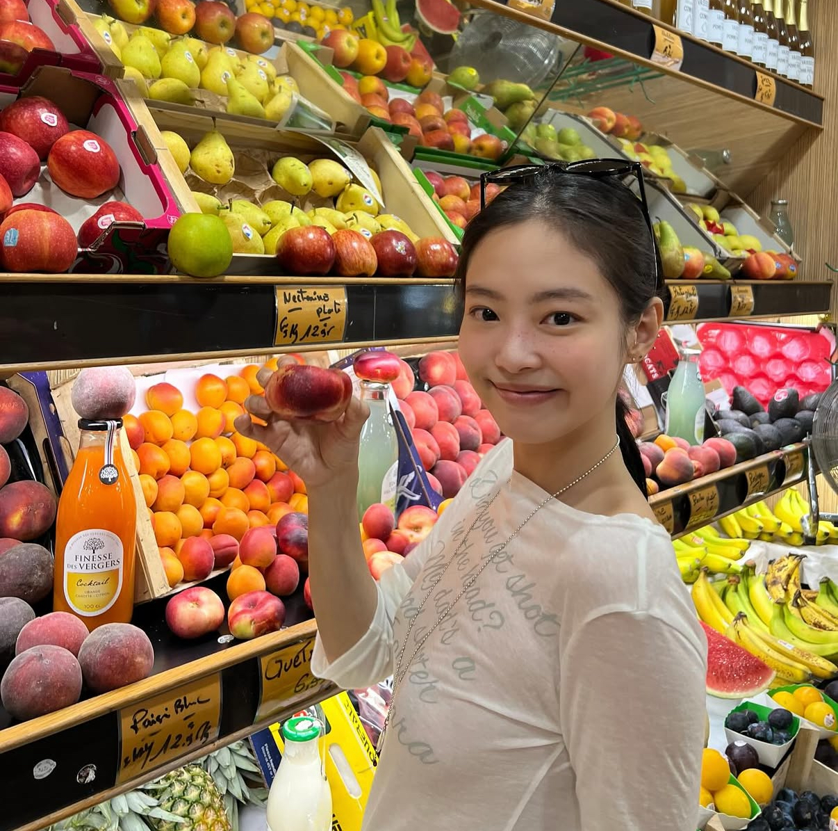 [jennie同款] gila archive - lettering sheer long sleeve (white)