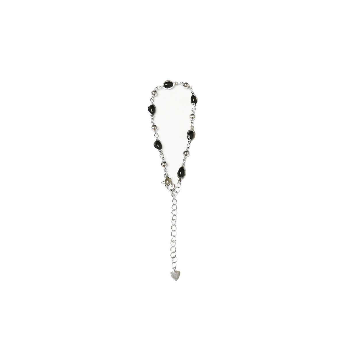 #N/A - 女士時尚手鏈 (透亮黑色 / 橢圓珠型)