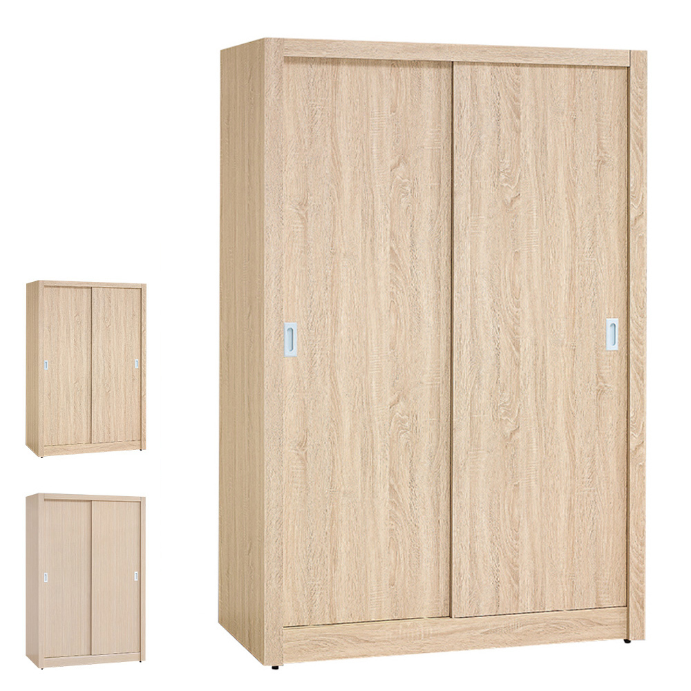 克曼4尺推門/拉門衣櫃(兩色可選)