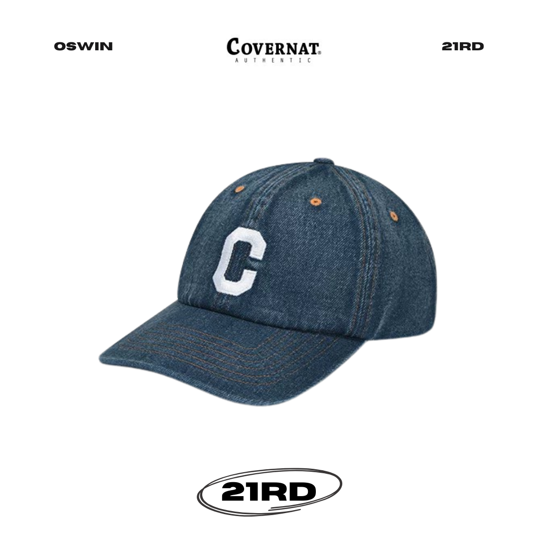 韓國 COVERNAT 大C刺繡 牛仔 棒球帽