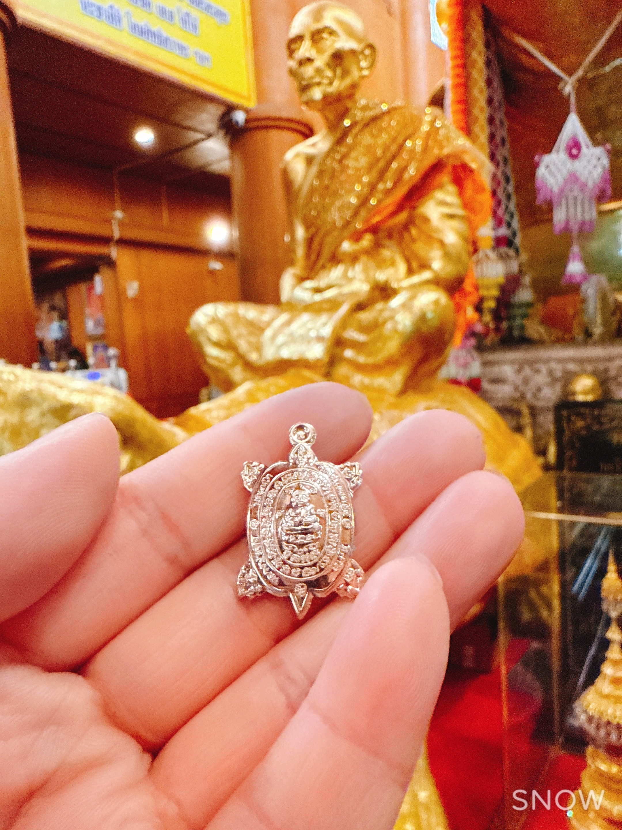 財龜廟龍婆柳供請 銀白招財龜