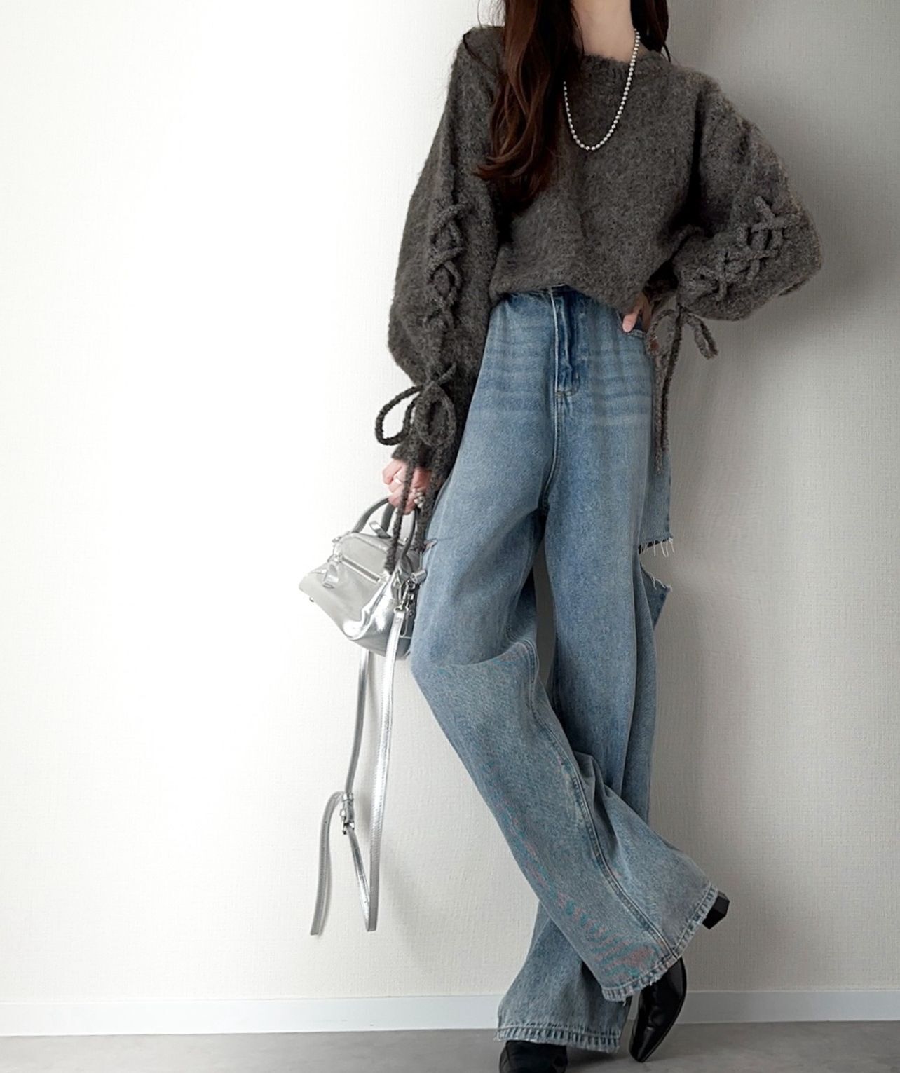 【預購】JN081103 classicalelf 女裝糖果袖針織上衣