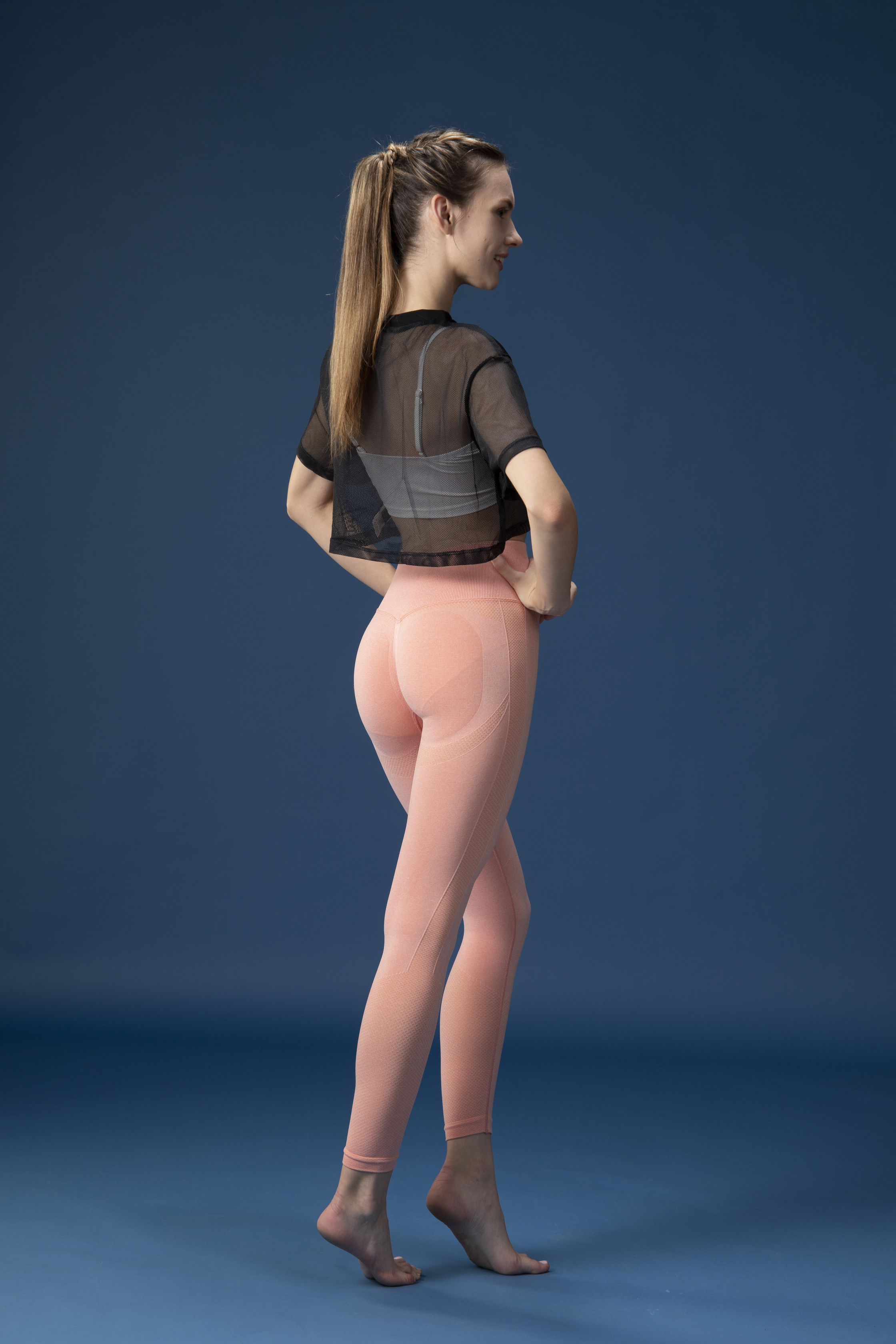 I.M.S交叉緊身提臀瑜伽褲款-甜柚粉