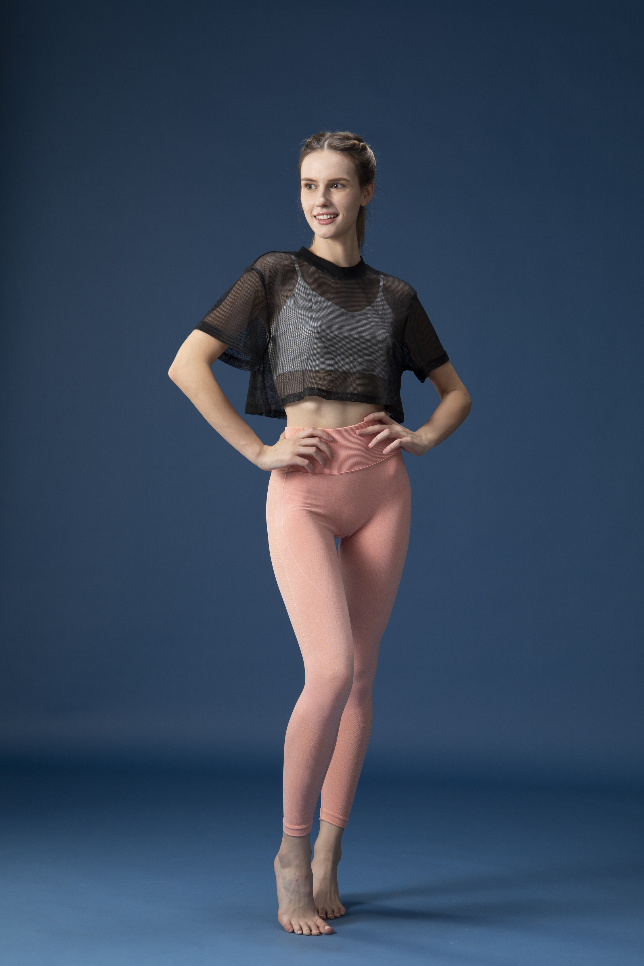 I.M.S交叉緊身提臀瑜伽褲款-甜柚粉