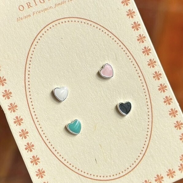 K125烤漆小愛心純銀鎖針