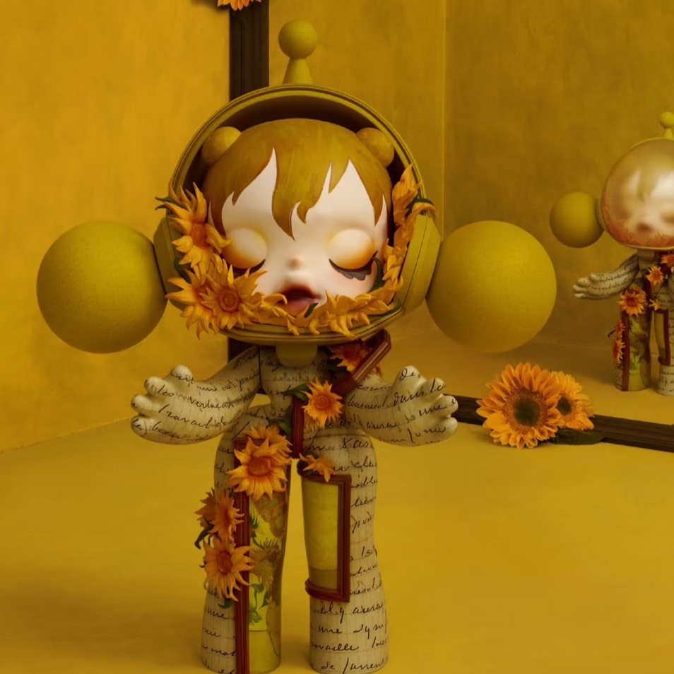 POP MART SKULLPANDA 1000% 400% SP 梵谷博物館向日葵 公仔 玩具 手辦