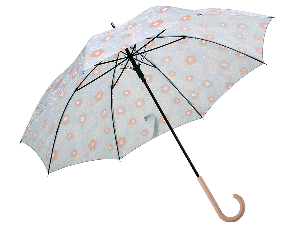 RAINSTORY粉漾花沁抗UV自動開直骨傘