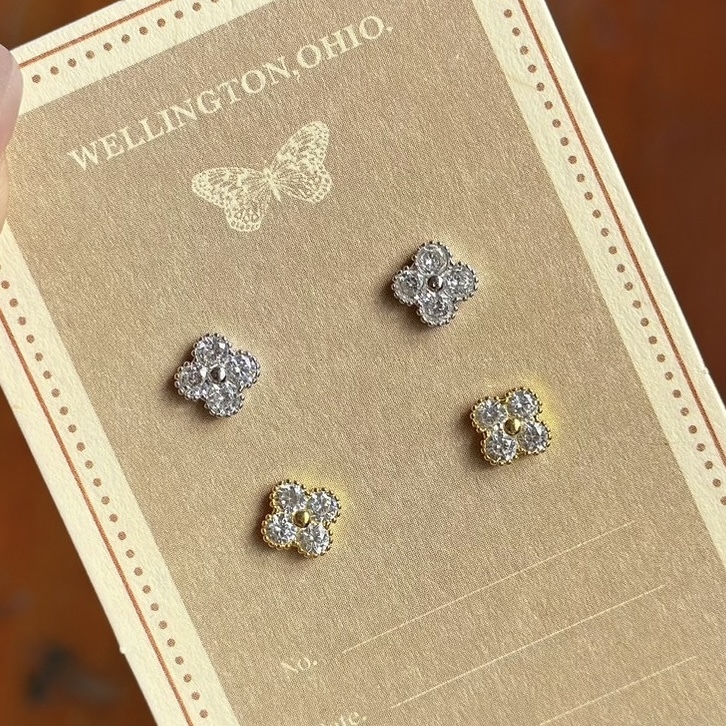 滿鑽四葉草純銀鎖針