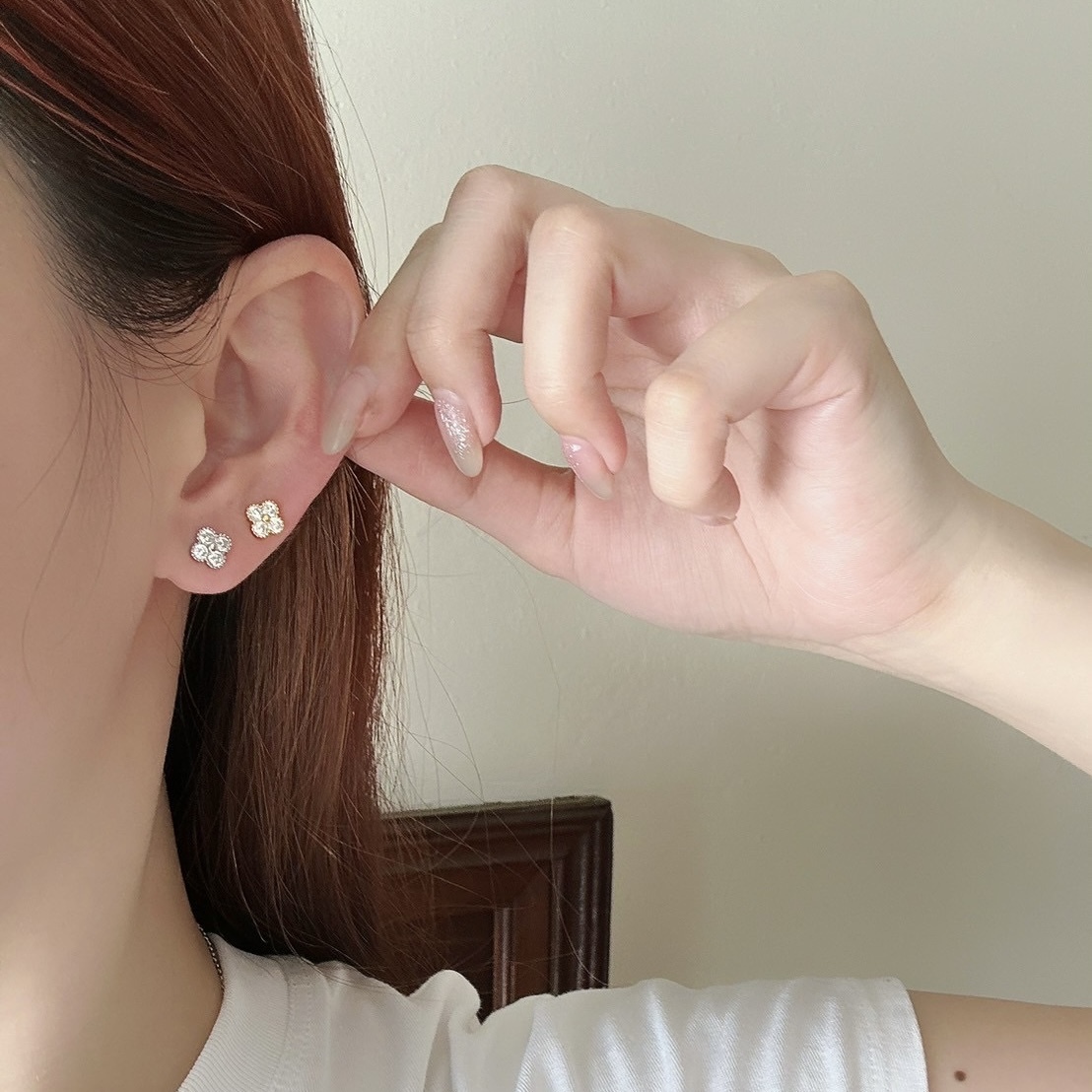 滿鑽四葉草純銀鎖針