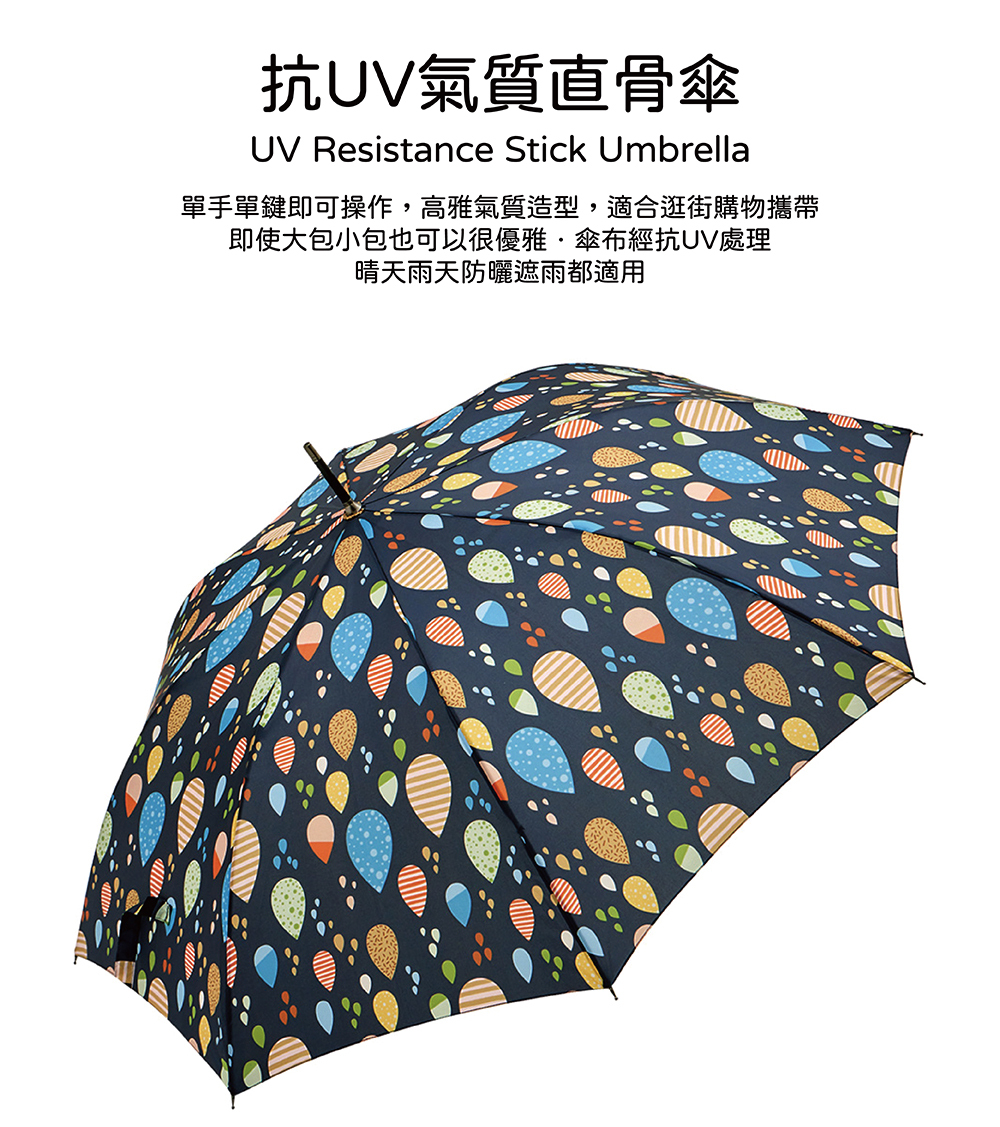 RAINSTORY繽紛雨點抗UV自動開直骨傘