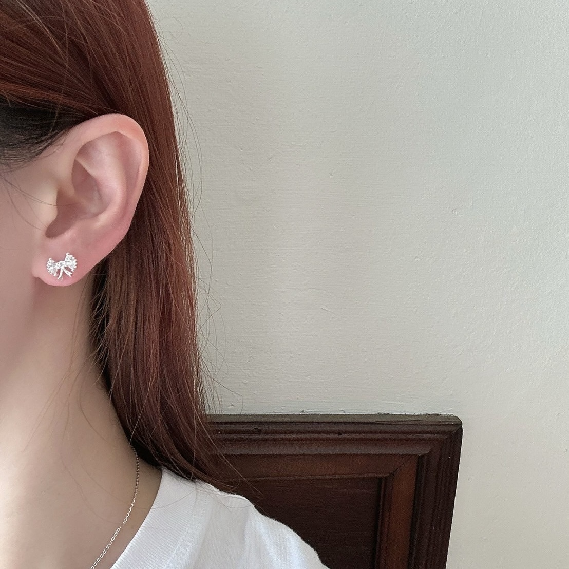 K124鋯石蝴蝶結純銀鎖針【上款】