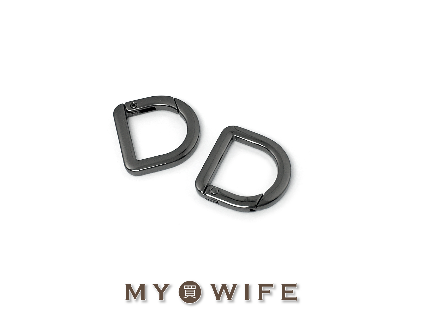 6分扁D型彈簧圈_連接扣/D扣/鎖圈/彈簧扣_黑金色【YR-Y1760】