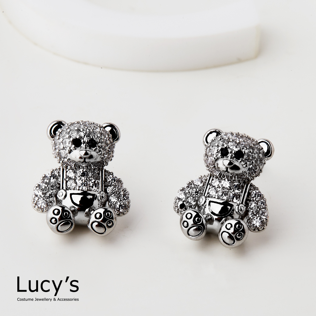 滿鑽熊仔 耳環 (123544)