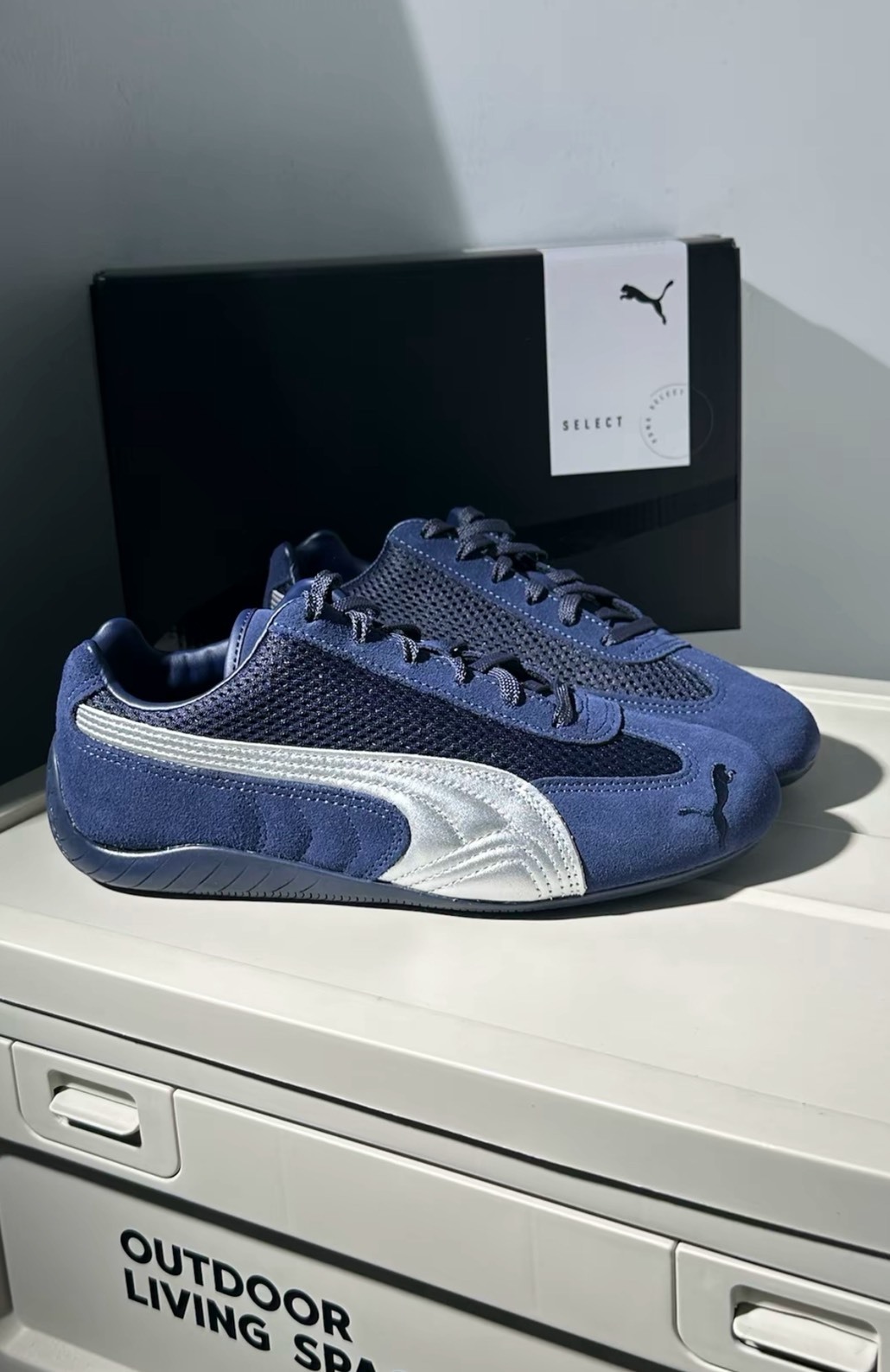 PUMA 彪馬 Speedcat 復古德訓 薄底網面拼接休閒運動鞋 男女同款 藍色Aug25