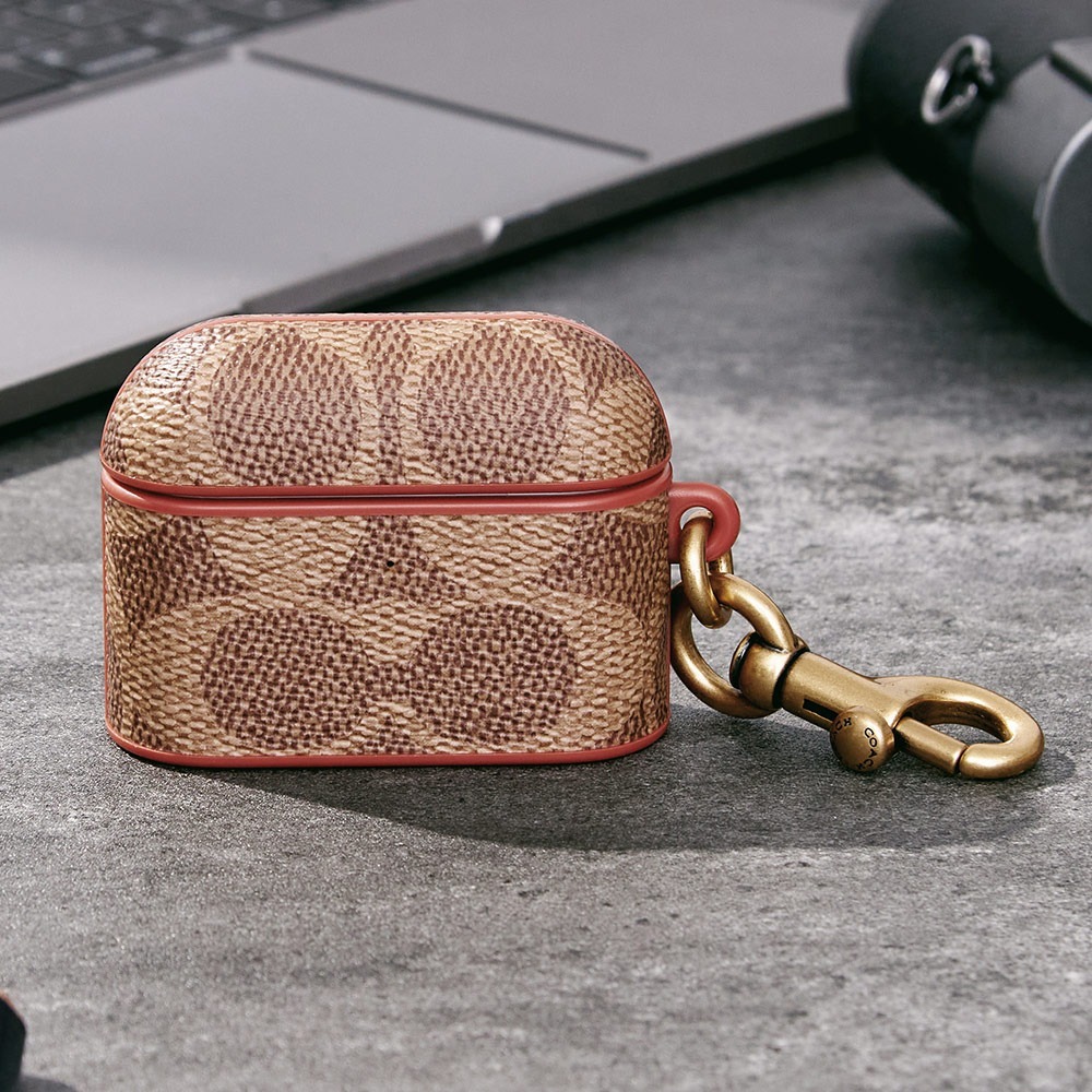 【COACH】AirPods Pro 1/2代保護殼套 耳機保護套- 經典卡其