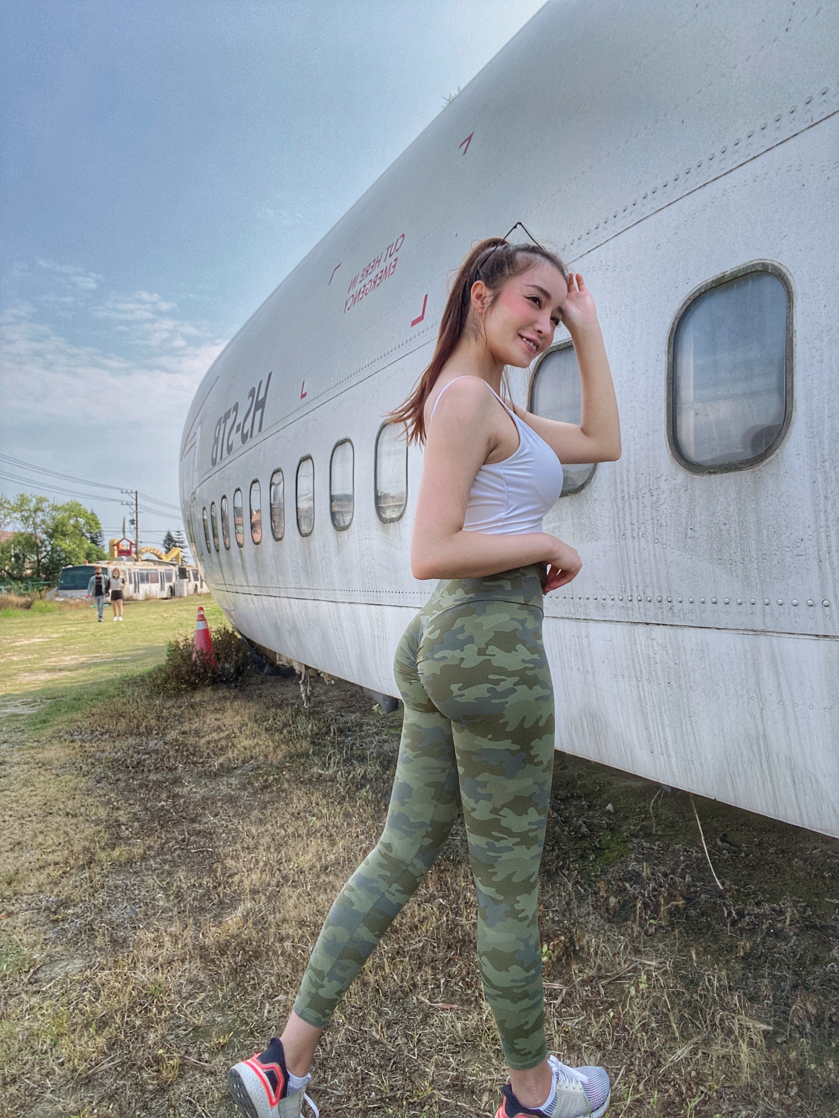 I.M.S迷彩瑜伽褲- 綠色