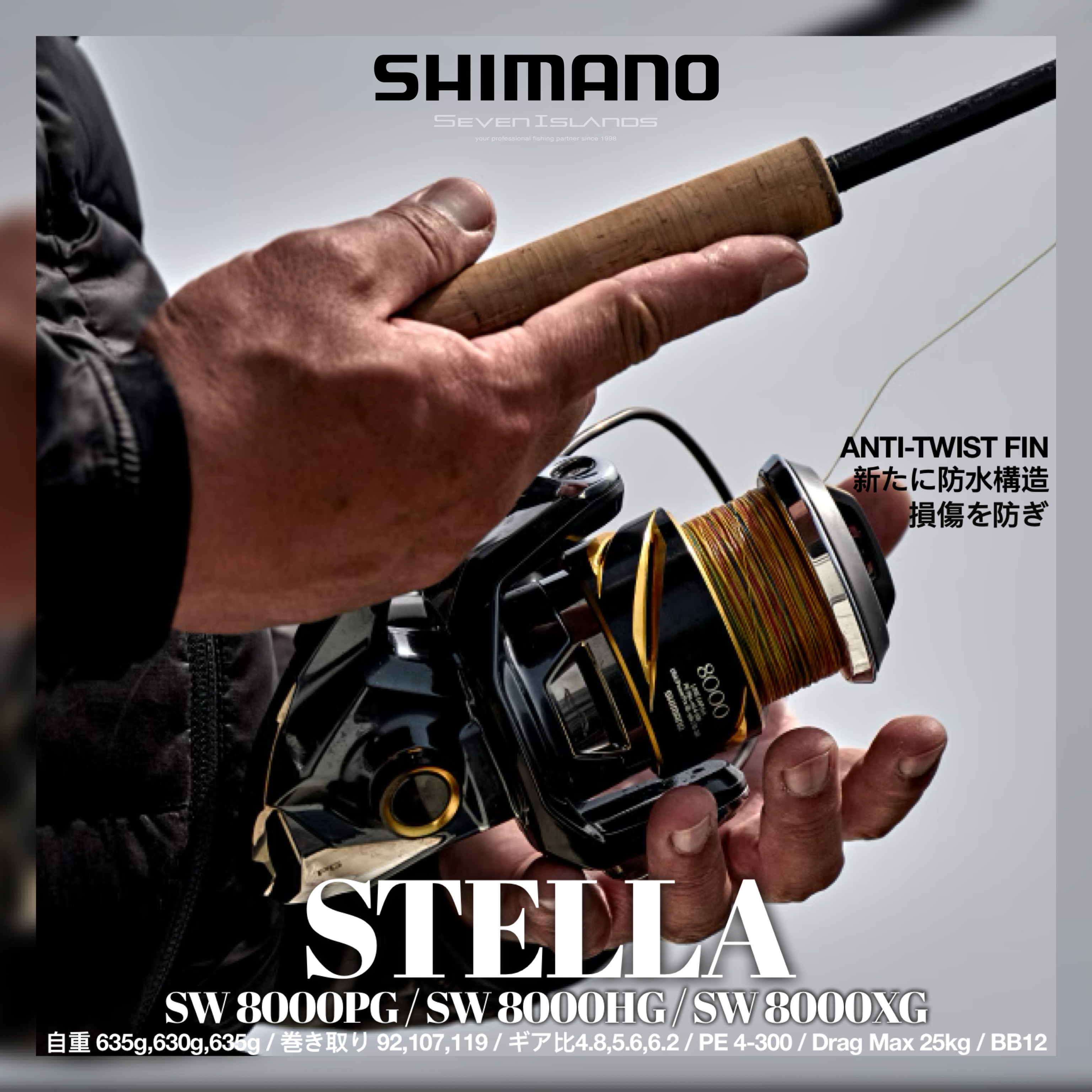 SHIMANO 25 Stella SW 8000PG / 8000HG / 8000XG Spinning