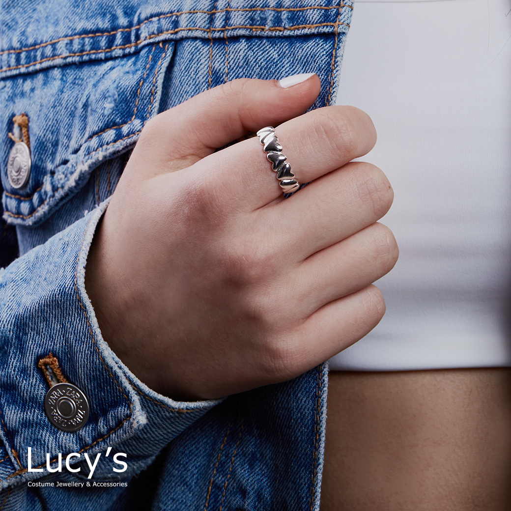 925純銀 心心相映 開口戒 (121728)