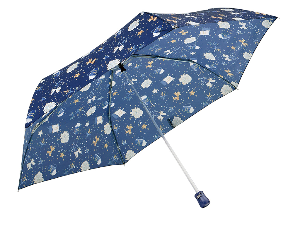 【RAINSTORY】Starry Life抗UV手開輕細口紅傘(藍)