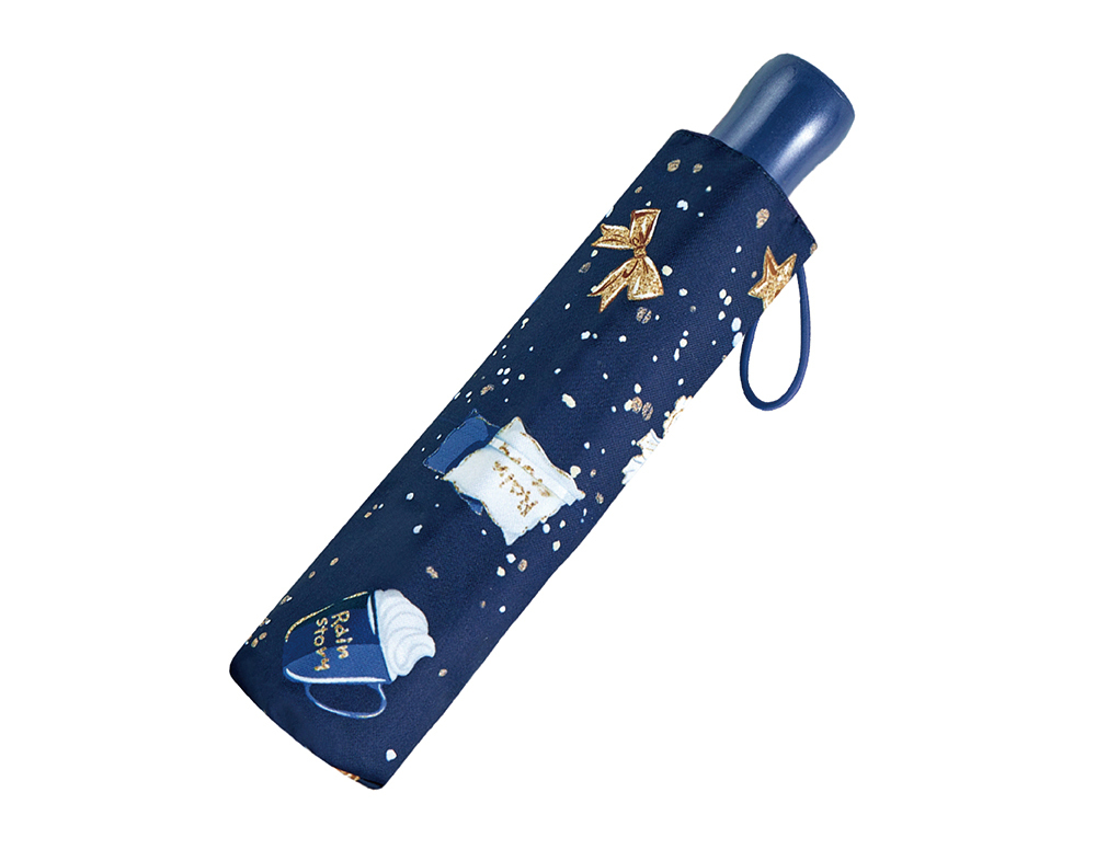 【RAINSTORY】Starry Life抗UV手開輕細口紅傘(藍)