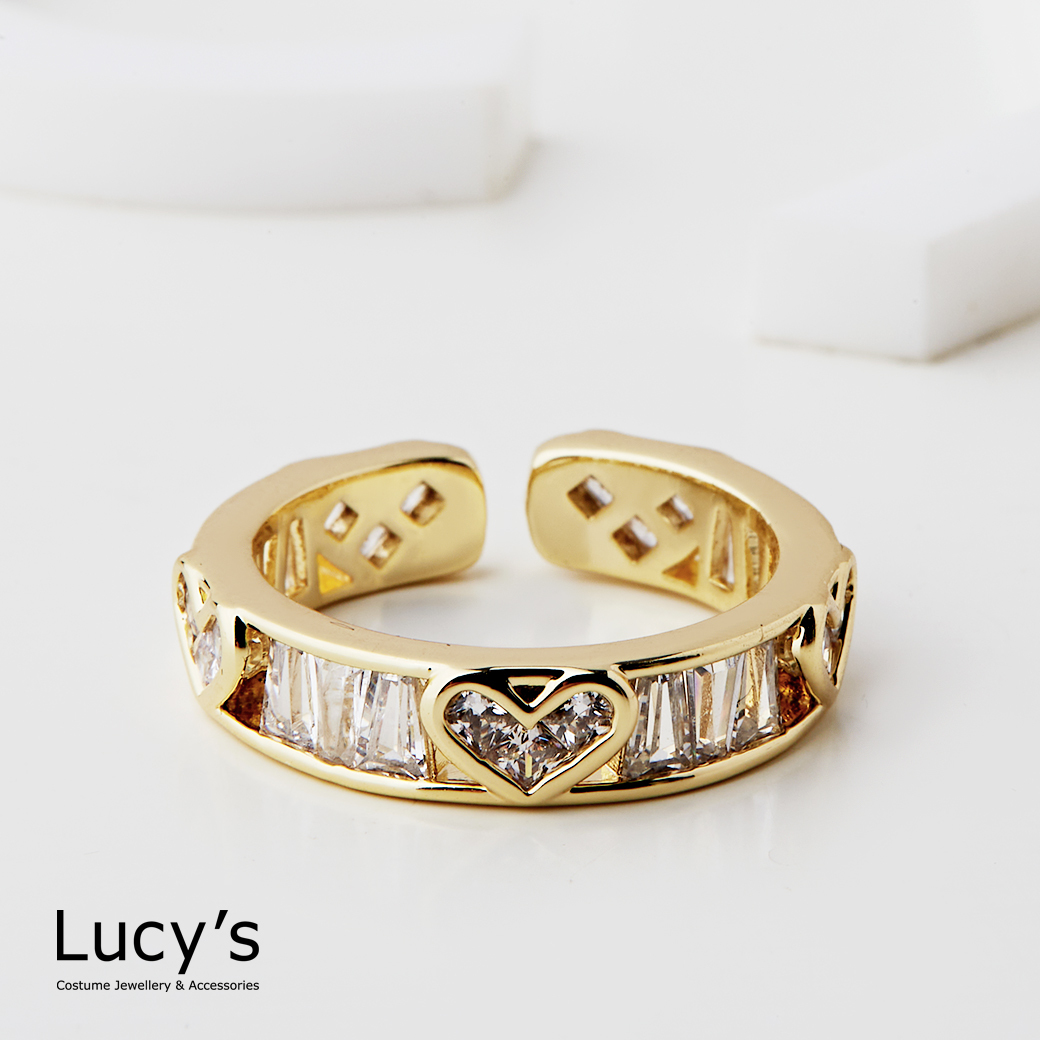 晶鑽愛心 開口戒 (二色) (118773/118774)