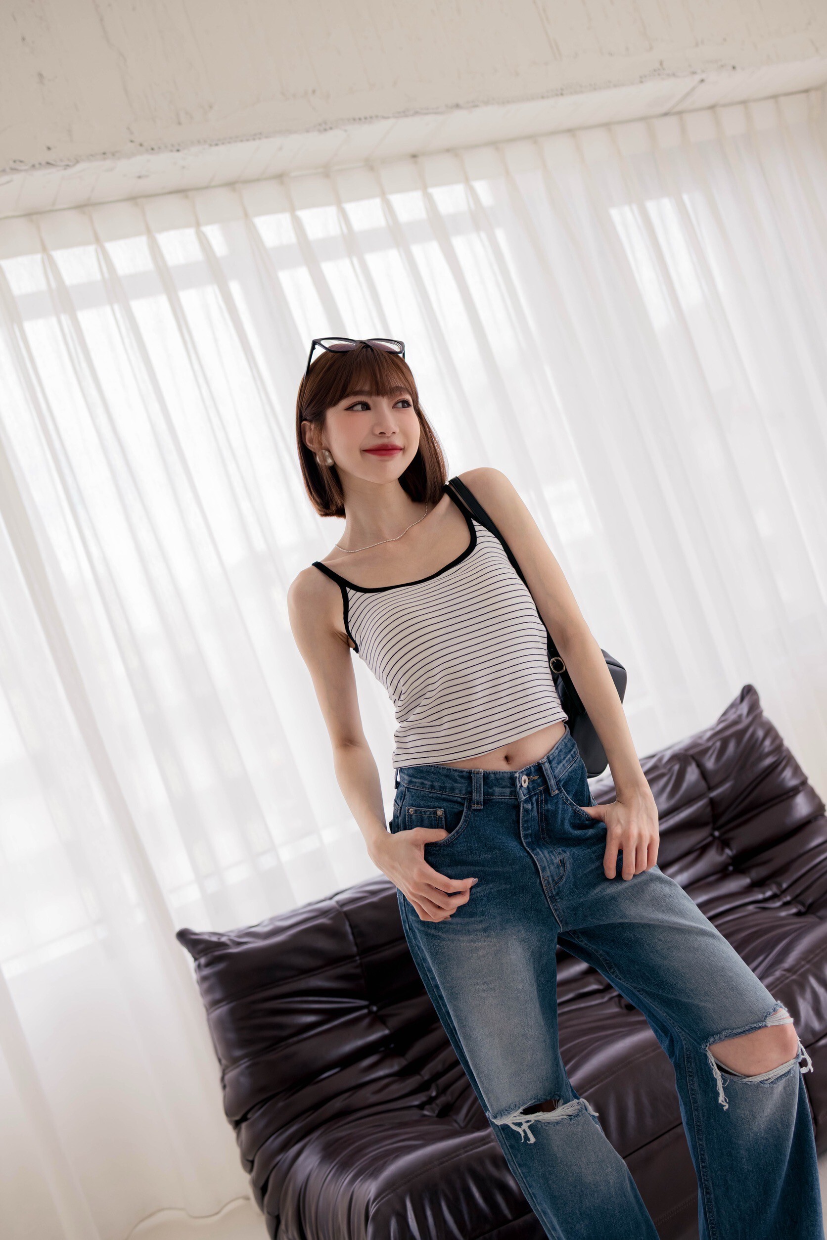 （現貨）#V33 基本款條紋bratop(黑條紋/白條紋/素面黑)#貼身衣物不退不換