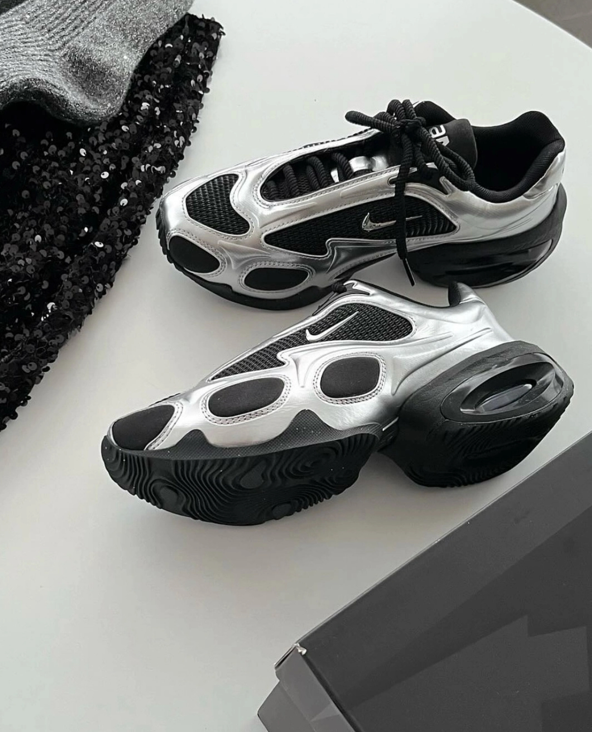 本週限時接單!! Nike Air Max Muse 銀黑色 金屬銀 厚底 氣墊鞋 老爹鞋 KARINA同款 劉知珉 柳智敏 FV1920-001/預購