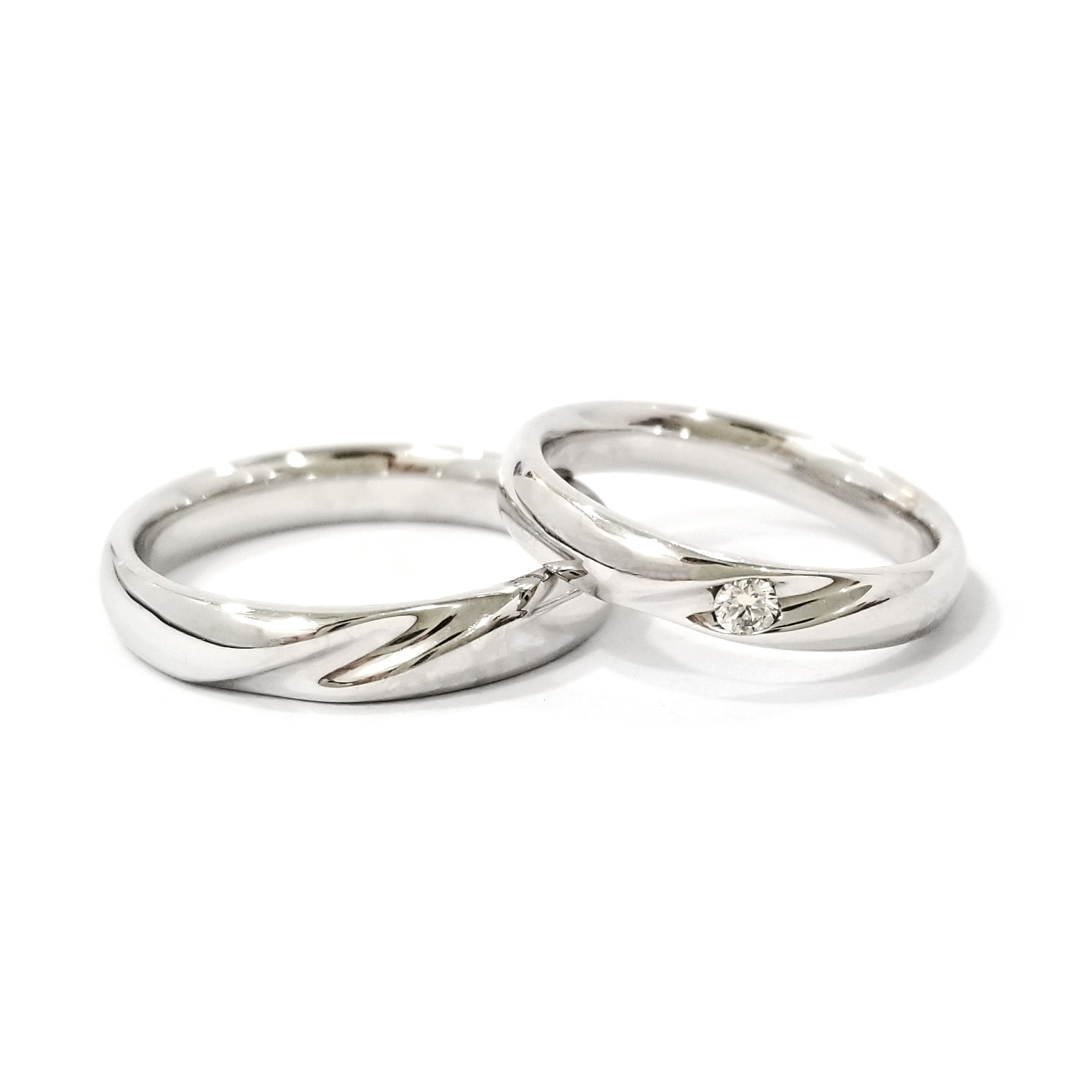 18K白金鑽石結婚戒指(WHK01WG05L & WHK01WG05M)