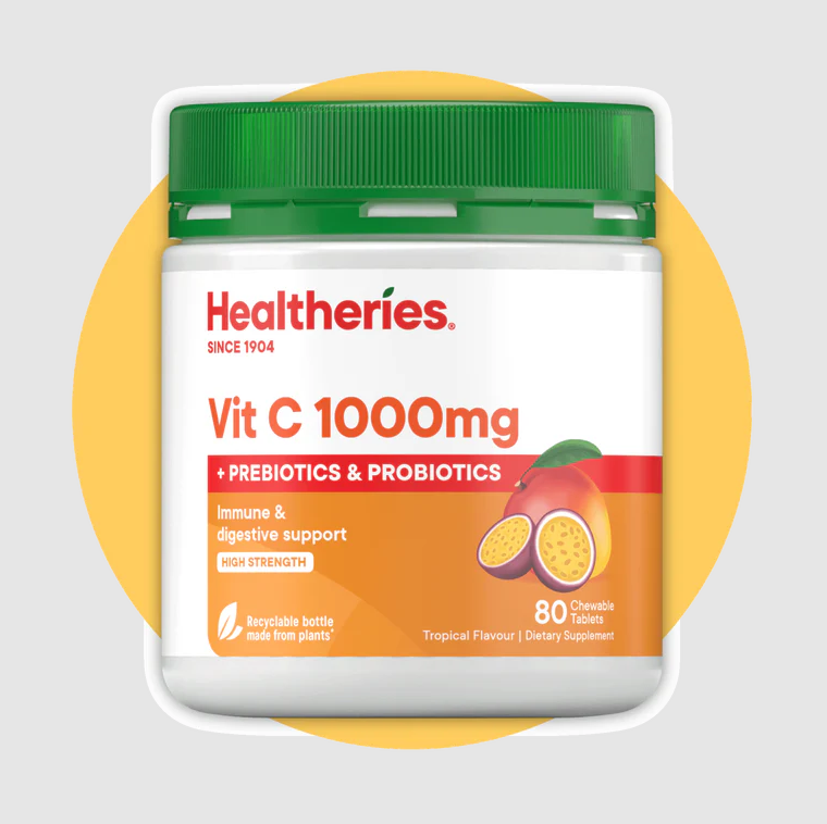 【直播】Healtheries LL081221 維他命C1000毫克 (含益生元，益生菌)(80粒裝)(買一送一)