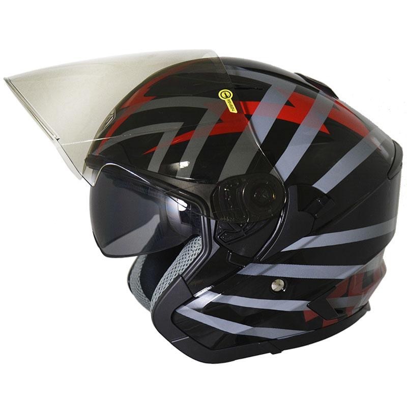 THH T560N-THOR索爾 黑/紅灰 3/4帽款