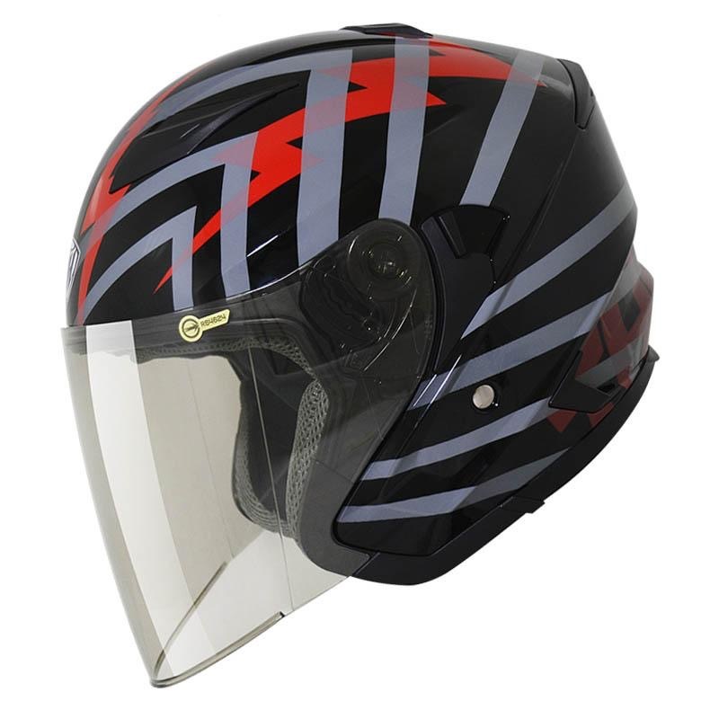 THH T560N-THOR索爾 黑/紅灰 3/4帽款