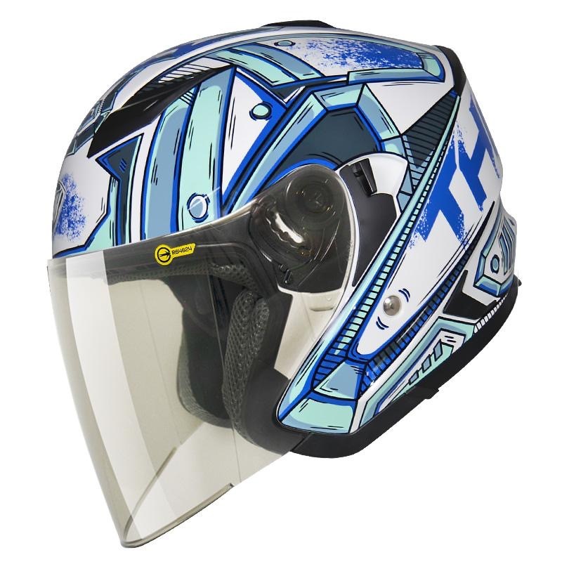 THH T560N-裝甲ARMOR 白色/薄荷藍 3/4帽款