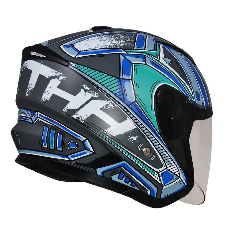 THH T560N-裝甲ARMOR 平光藍灰/淺灰藍 3/4帽款