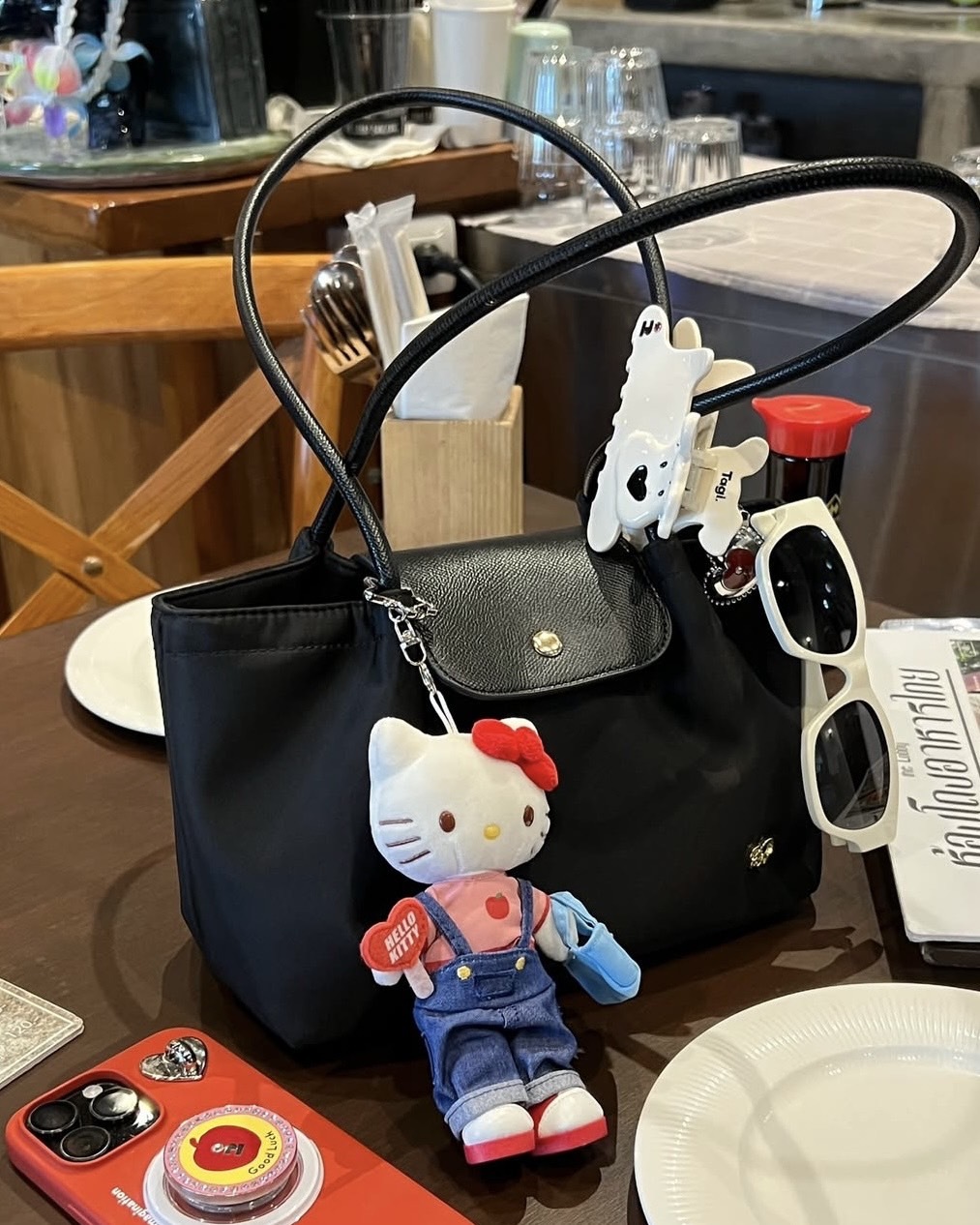 <單顆免運>泰國 設計師品牌 Pony LI-YA 系列 尼龍 長柄 拼接 肩背包 6色