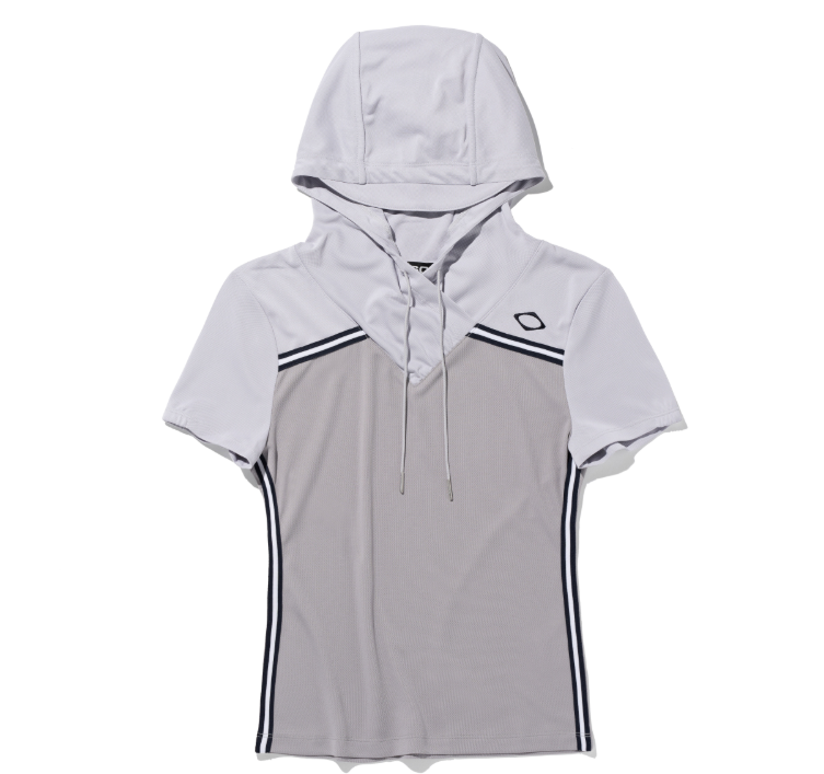 Mischief  MSCHF  許光漢、秀智愛牌 /  SHIRRING HOODED JERSEY TOP_GREY連帽平紋針織短袖上衣 灰色 / AUG25