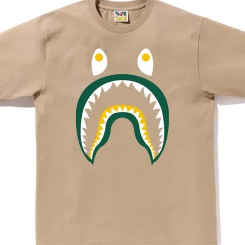 Bape Colors Shark Ponr Tee 奶茶色 鯊魚 短袖 BAPE-471CM [台灣現貨]