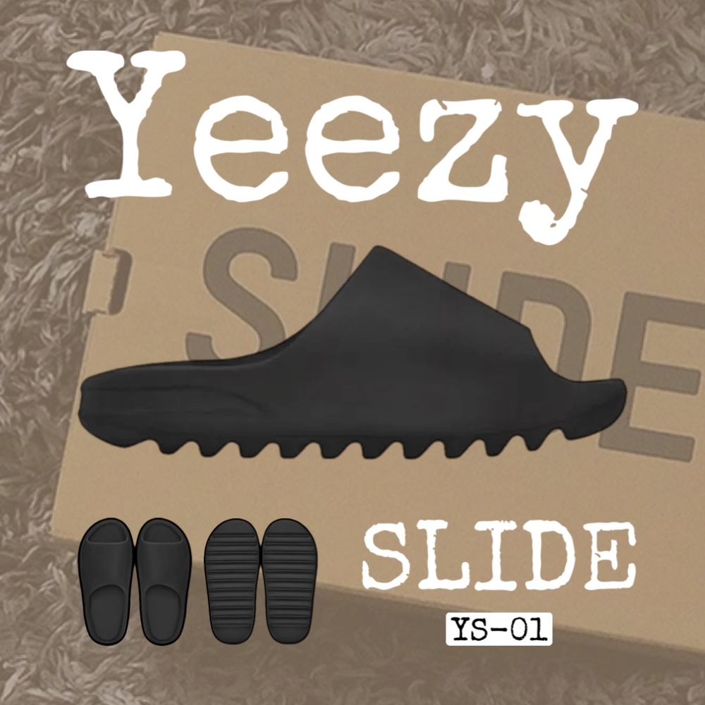 YEEZY SLIDE 黑色 全黑 YE KANYE WEST 拖鞋 鋸齒 休閒 YS-01
