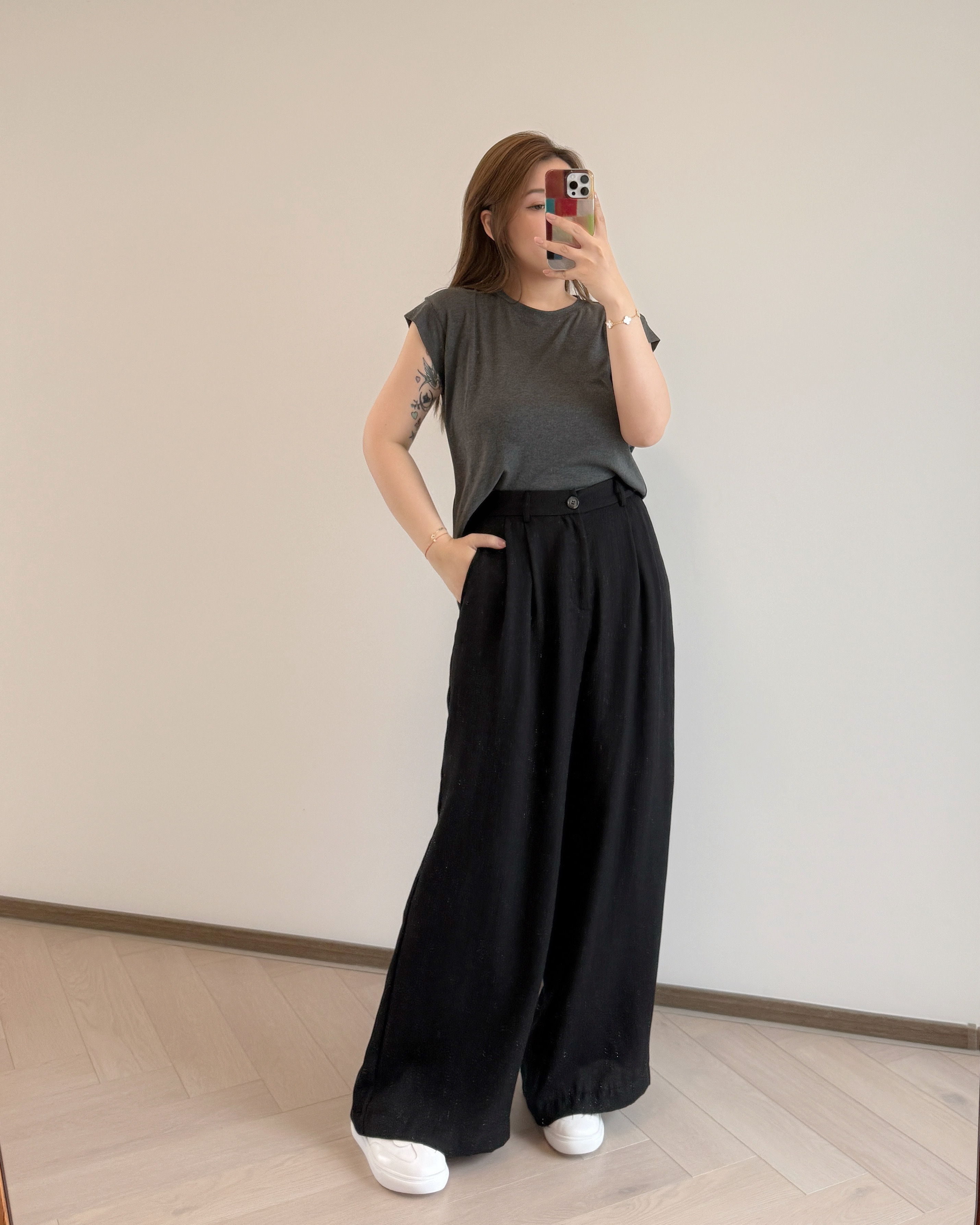 現貨 7249 7250 涼感布闊腳褲