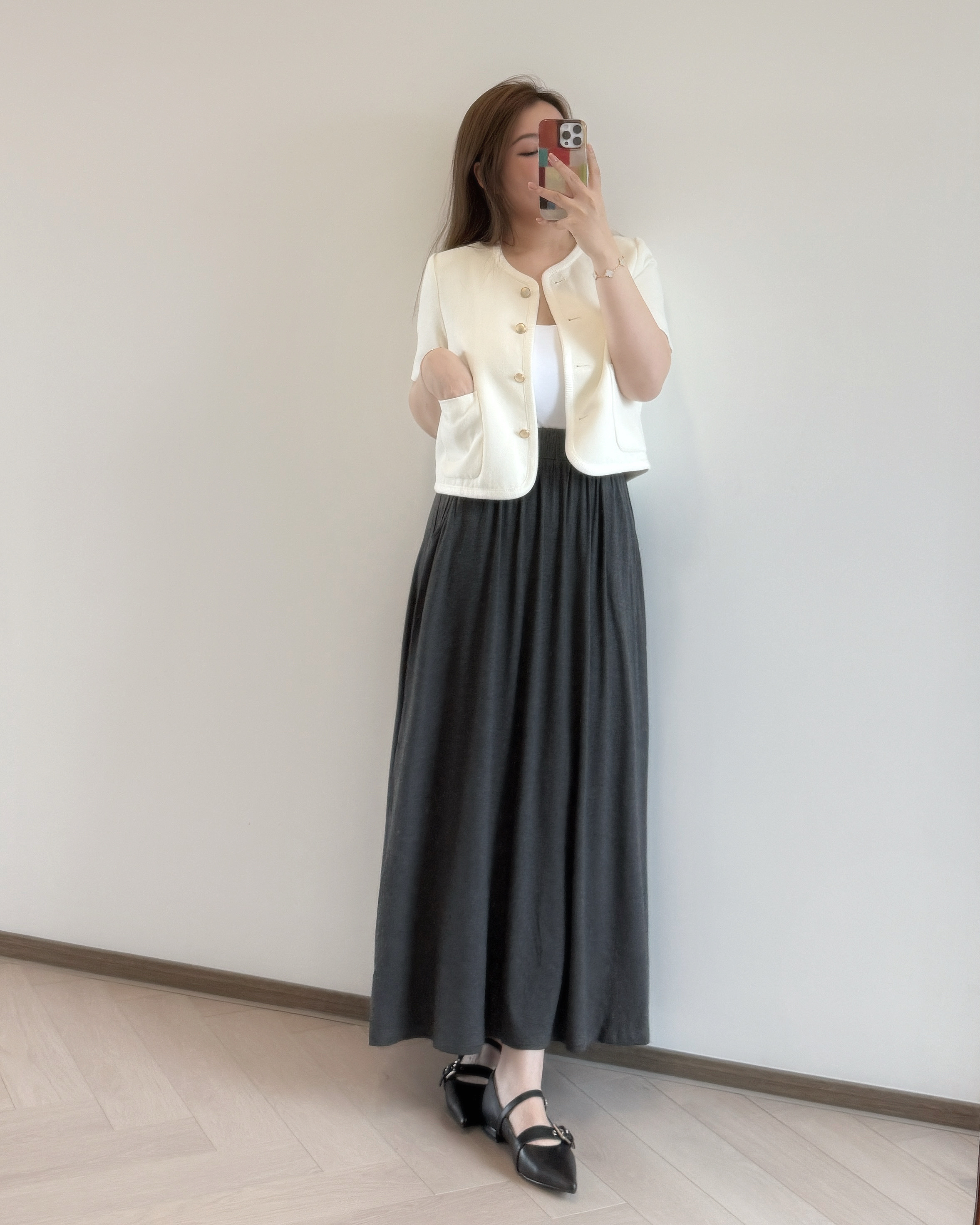 現貨 7240 高彈垂感短袖長裙套裝