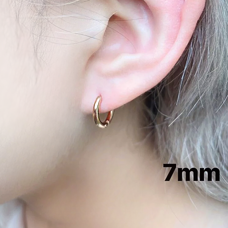 抗敏鋼 玫瑰金色圓面鋼易扣式耳環(單支價)