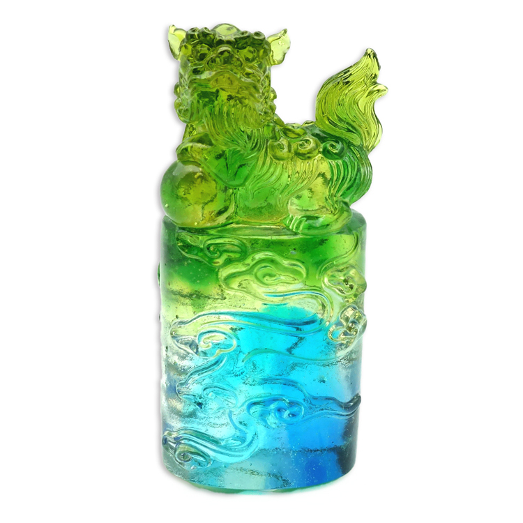 鹿港窯禮品館｜琉璃開運吉祥印章祥獅戲球 招財納福鎮宅祈福