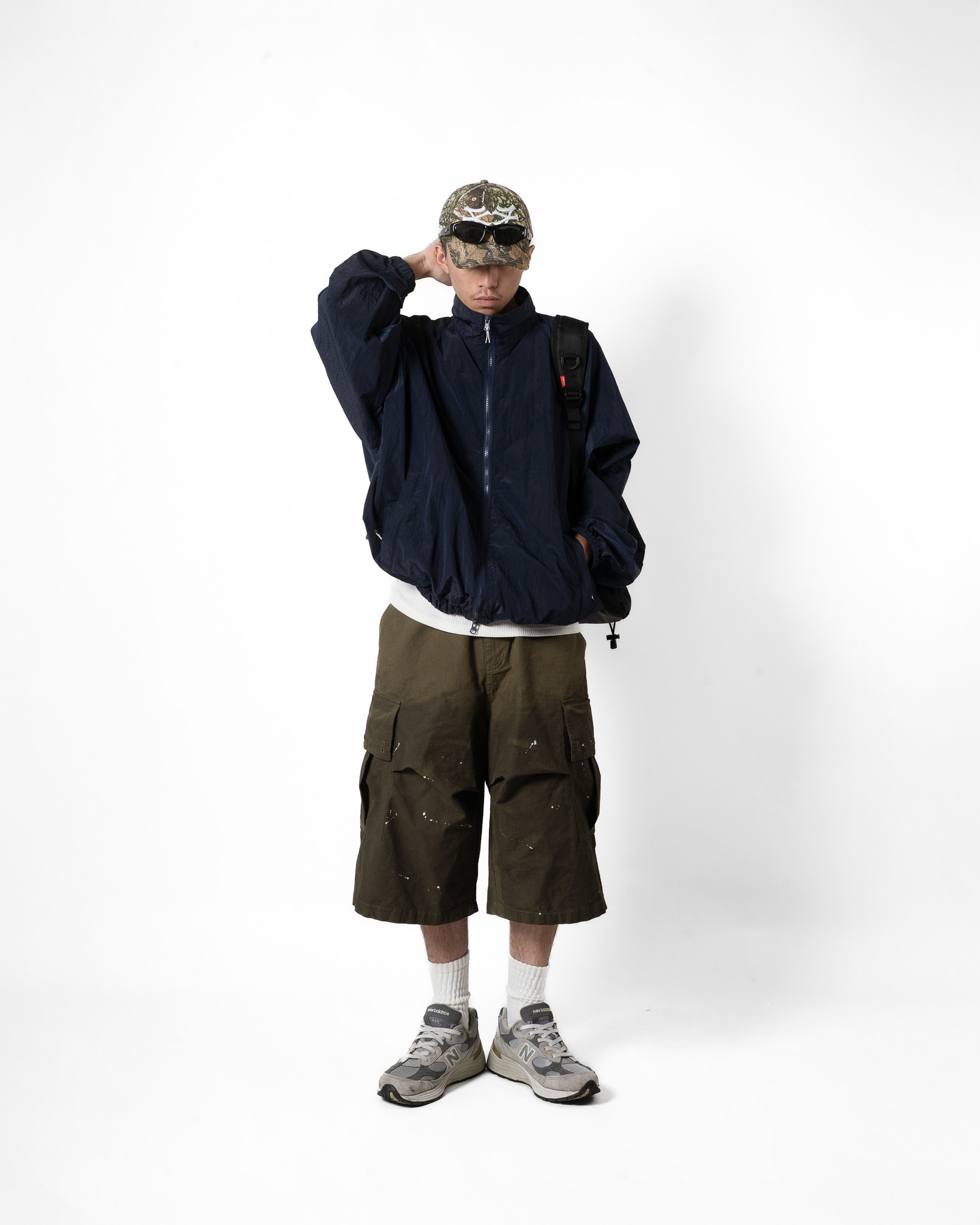 OurPick Pleated Ink Cargo Jorts 打褶潑墨工裝七分軍褲
