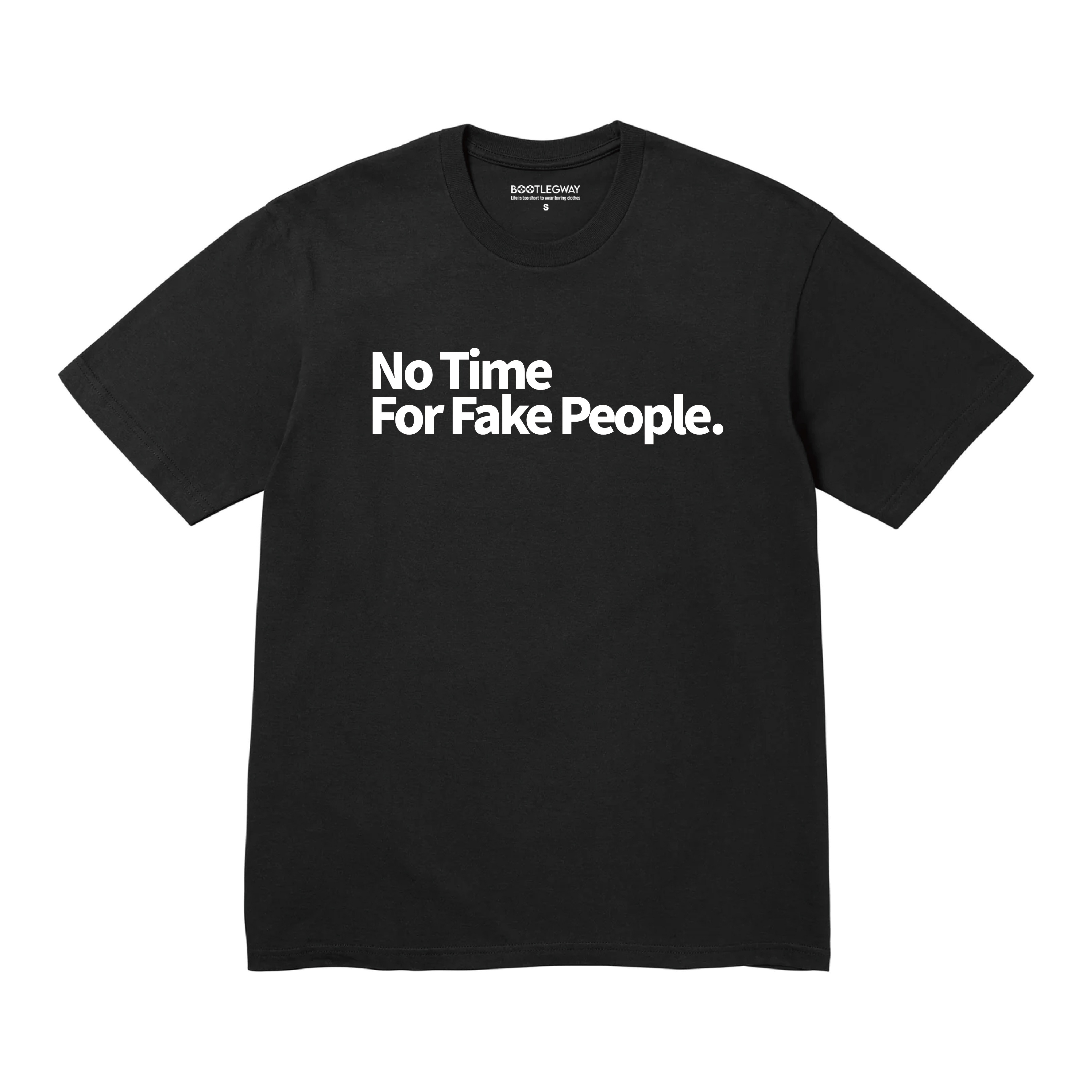Bootlegway｜"NO TIME" Tee (Black/White)