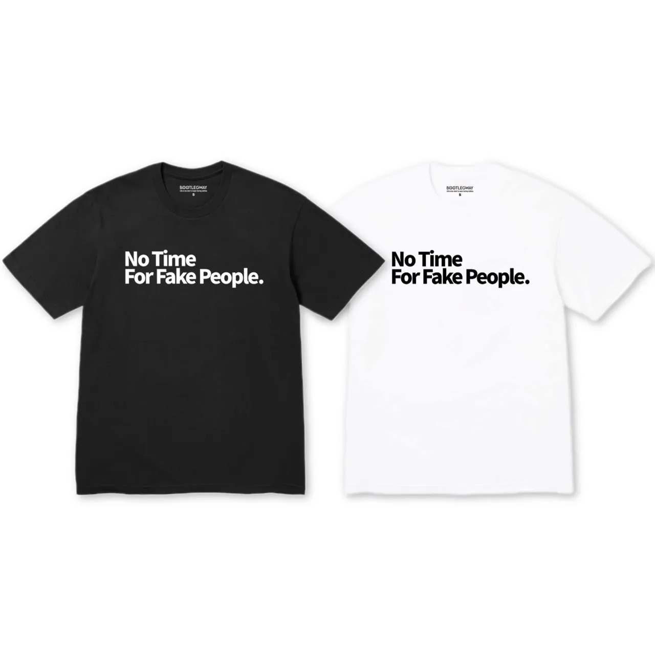 Bootlegway｜"NO TIME" Tee (Black/White)