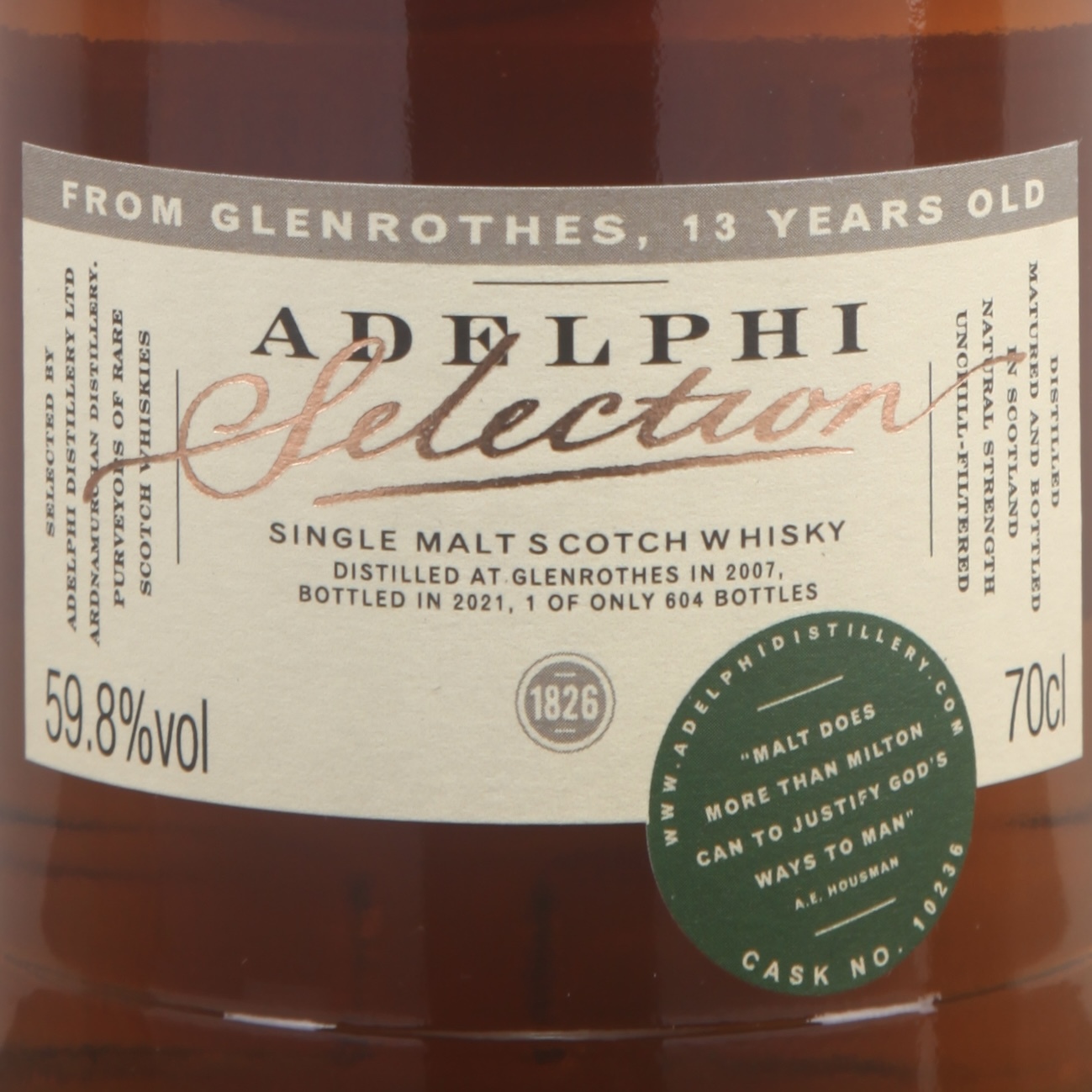 Glenrothes 2007/2021 13YO Refill Sherry Butt #10236 59.8% - Adelphi