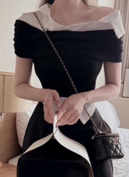 正韓拼接假兩件上衣