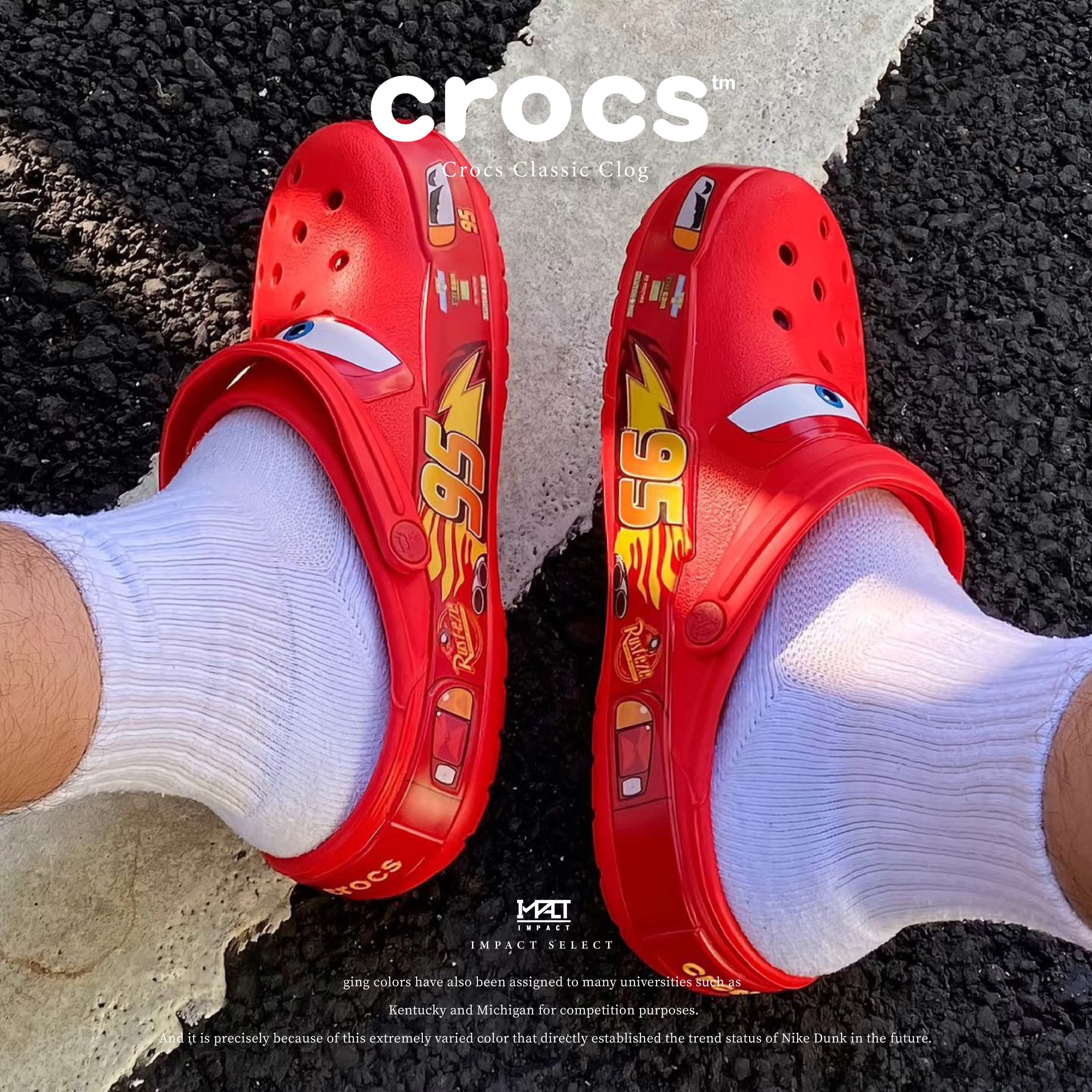 Cars x Crocs Classic clog "Lightning McQueen" 閃電麥坤 汽車總動員 205759-610