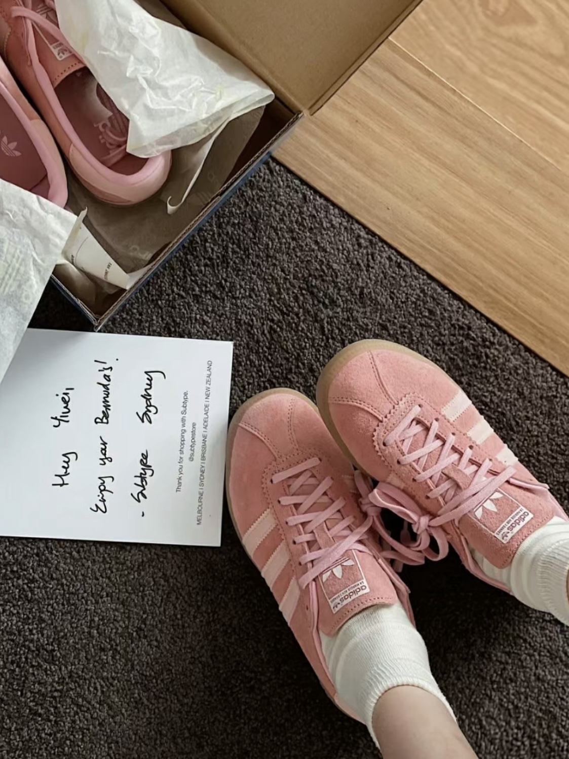 Adidas originals Bermuda 寶寶粉 麂皮 焦糖底 GY7386